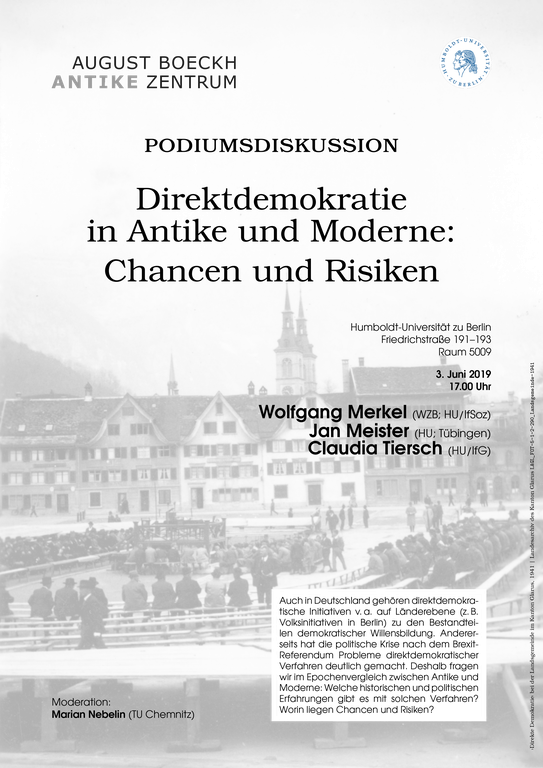 2019 06 03 Podiumsdiskussion Direkte Demokratie Plakat