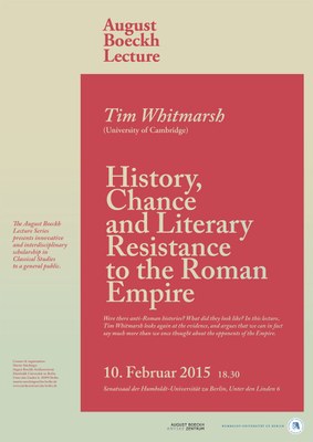 Plakat August-Boeckh-Lecture Whitmarsh Plakat Boeckh-Lecture Whitmarsh 2015